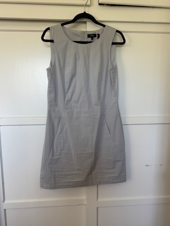 Theory Dresses & Skirts - Theory Light Gray Sleeveless Mini Sheath Dress